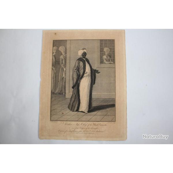 Gravure turque XVIIIe sicle Kislar Aga Chief of the Black Eunuchs