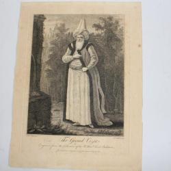 Gravure turque XVIIIe siècle The grand Vizir