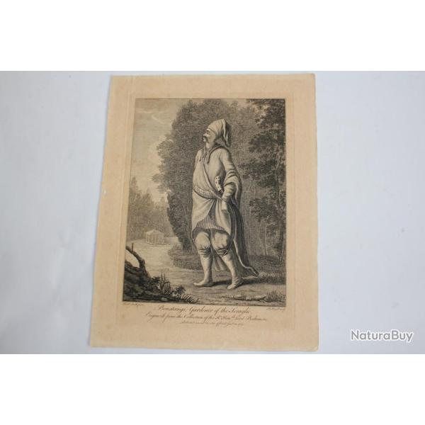 Gravure turque XVIIIe sicle Boustangi Gardener of the Seraglio