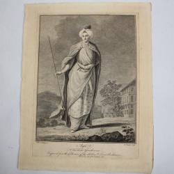 Gravure turque XVIIIe siècle Aga A turkish Gentleman