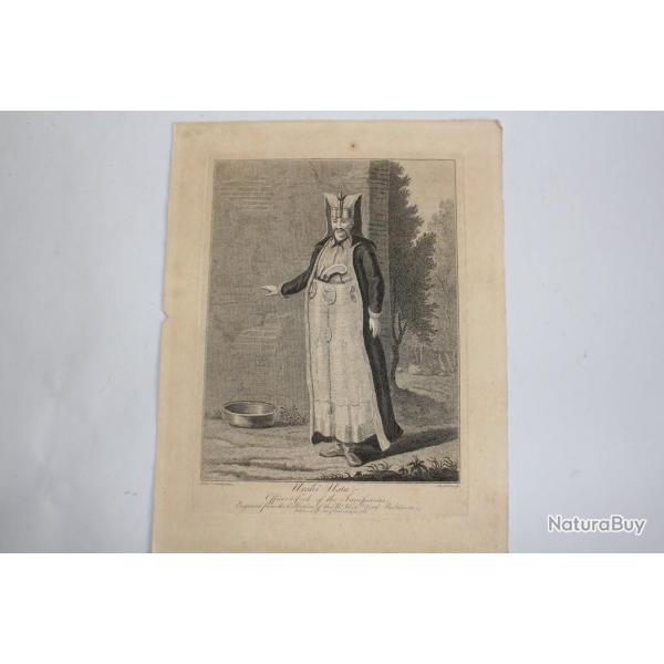 Gravure turque XVIIIe sicle Urshi Usta Officer and Cook Janissaries