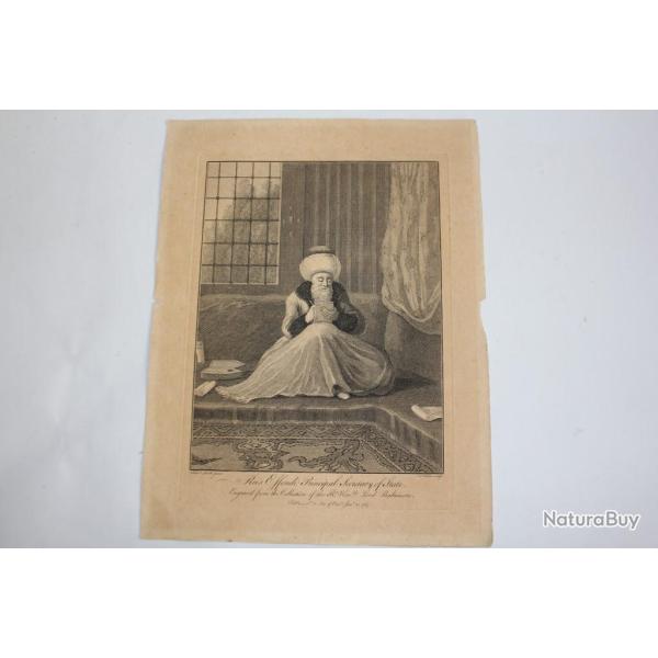 Gravure turque XVIIIe sicle Reis Effendi Principal Secretary of State