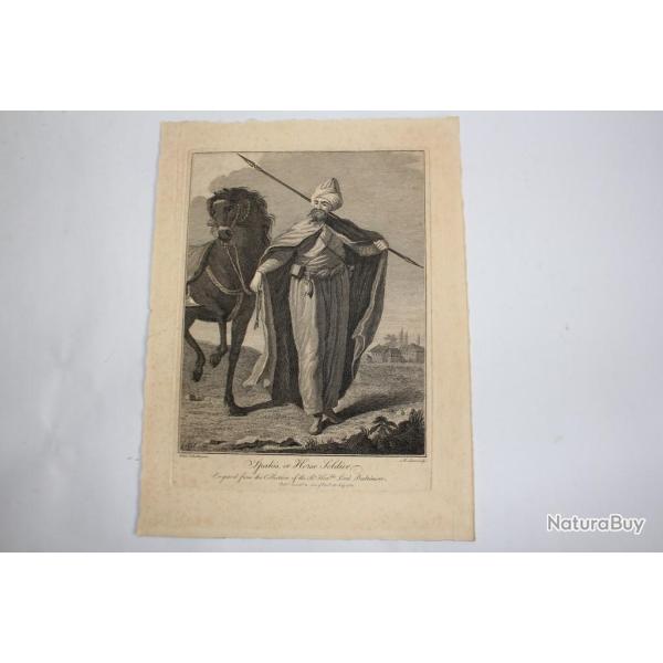 Gravure turque XVIIIe sicle Spahis or Horse soldier