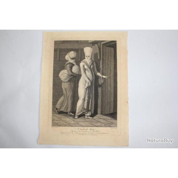 Gravure turque XVIIIe sicle A Turkish lady