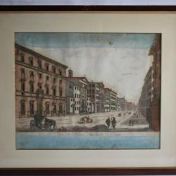 Gravure Palais Saccheti Rome Balthazar Frederic LEIZELT XVIIIe siècle