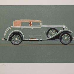 Lithographie automobile Mercedes-Benz Type K 1927 Automobile