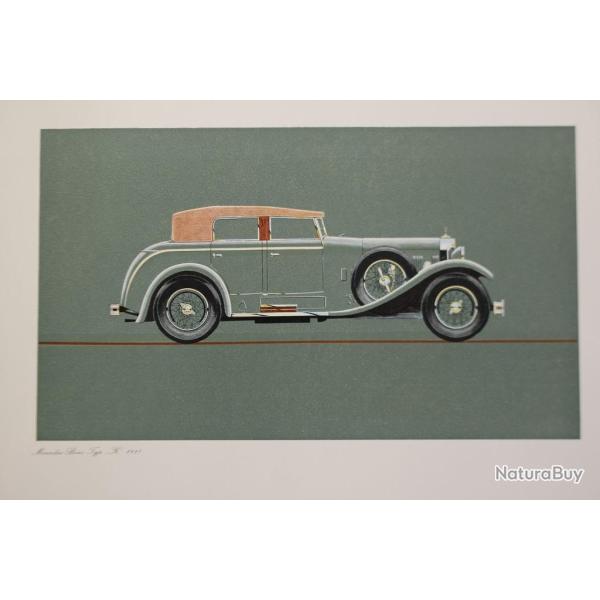 Lithographie automobile Mercedes-Benz Type K 1927 Automobile