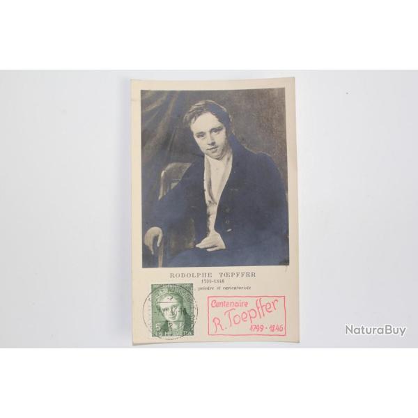 Carte-maximum Suisse Centenaire Rodolphe Toepffer 1946