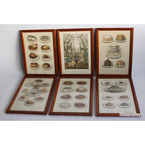 Anciennes gravures Cassell's household guide Plats Cuisine