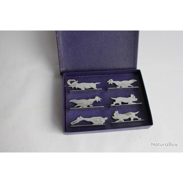 Six porte-couteaux Art d�co chrome animaux