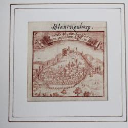Ancienne gravure originale Blankenburg Allemagne