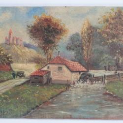 Tableau peinture moulin à eau A.STEINBERG