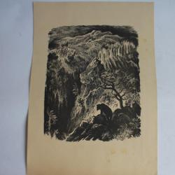 Bois gravé original Xylogravure Pologne Zofia FIJALKOWSKA