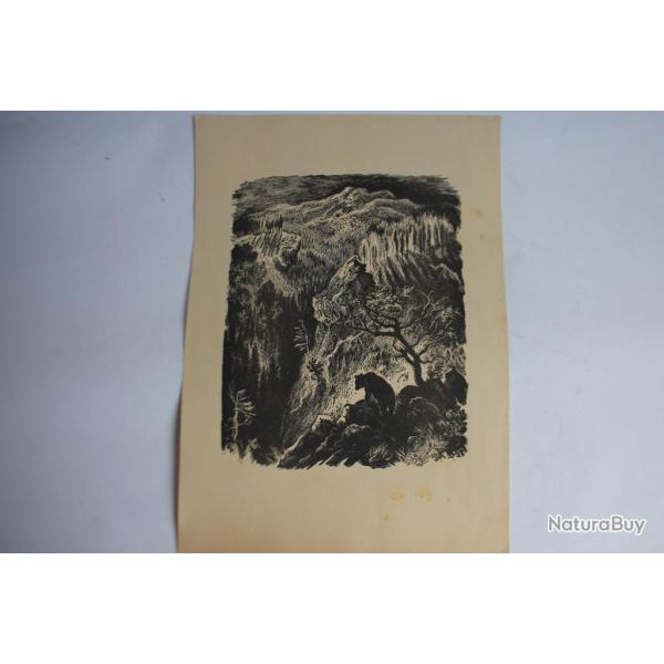 Bois grav original Xylogravure Pologne Zofia FIJALKOWSKA