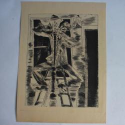 Bois gravé original Xylogravure Pologne