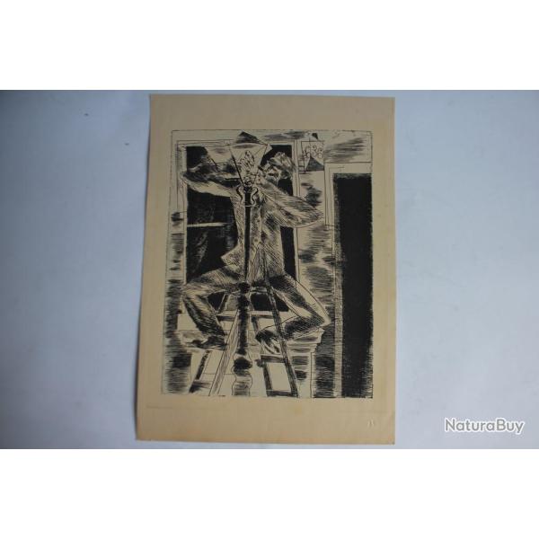 Bois grav original Xylogravure Pologne