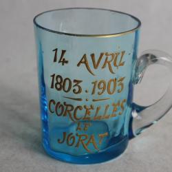 Verre souvenir Corcelles le Jorat 1803-1903 Suisse