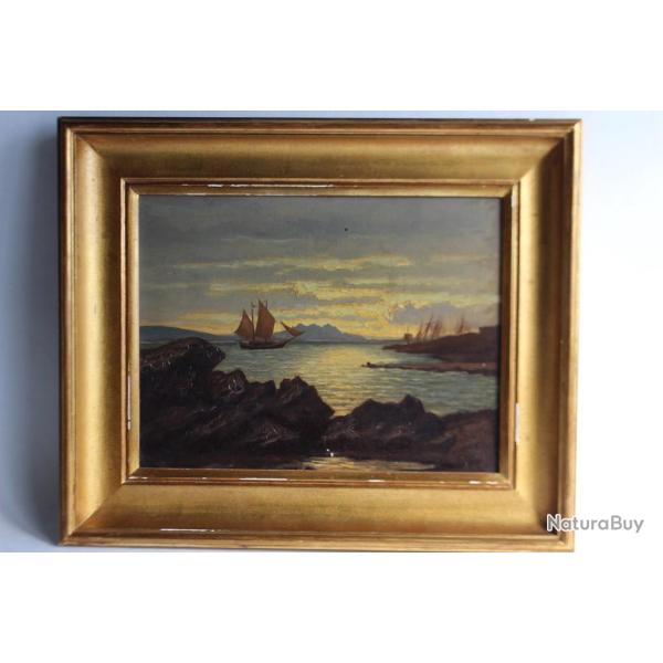 Tableau peinture Bord de mer Bateau Adolphe POTTER XIXe si�cle