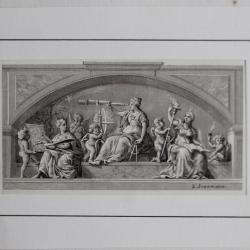 Dessin sur papier plâtré  E. JEANMAIRE Genève scientifique artistique