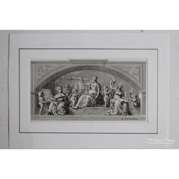 Dessin sur papier pl�tr�  E. JEANMAIRE Gen�ve scientifique artistique