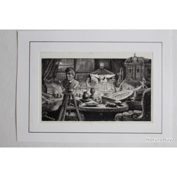 Dessin sur papier pl�tr�  �douard JEANMAIRE Atelier Gen�ve Suisse