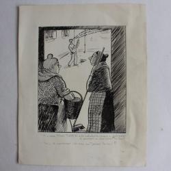 Dessin humoristique Ernest BORNAND La cour amour