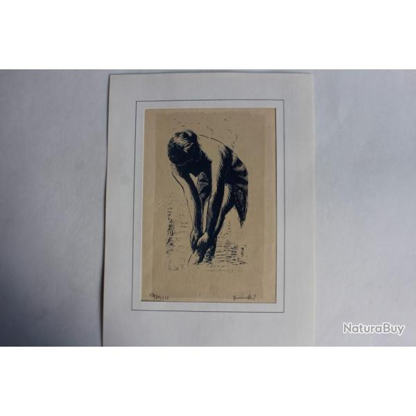 Yvonne HEILBRONNER Gravure sur bois 1926