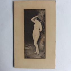 Gravure originale J. Mazet 1891 Femme nue