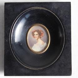Peinture miniature Augusta Strobel J. Stieler Antiquit&eacute;s