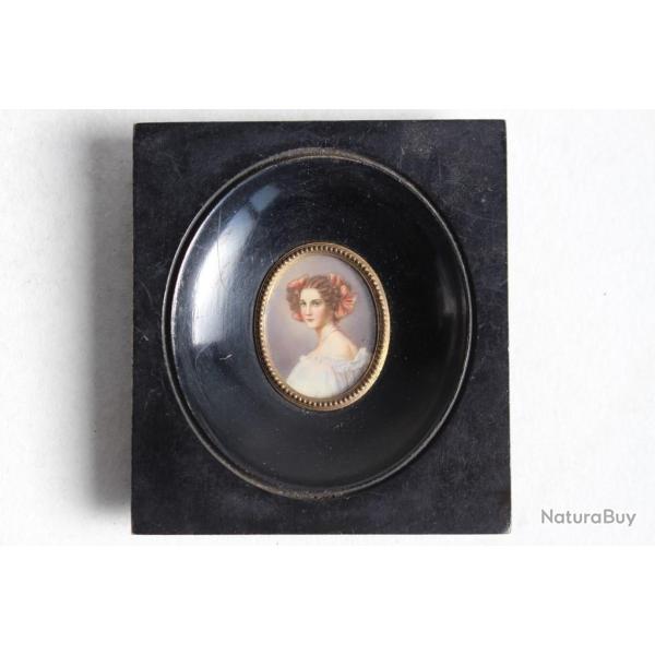 Peinture miniature Augusta Strobel J. Stieler Antiquit�s