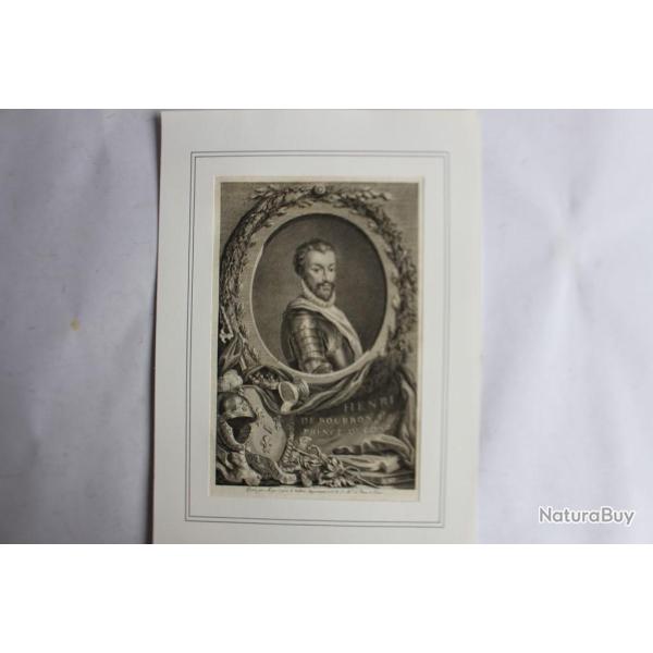 Gravure Henri de Bourbon Prince de Cond XVIIIe sicle Miger