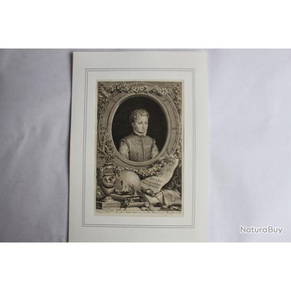 Gravure Henri de Bourbon Prince de Barn XVIIIe sicle Miger Vincent
