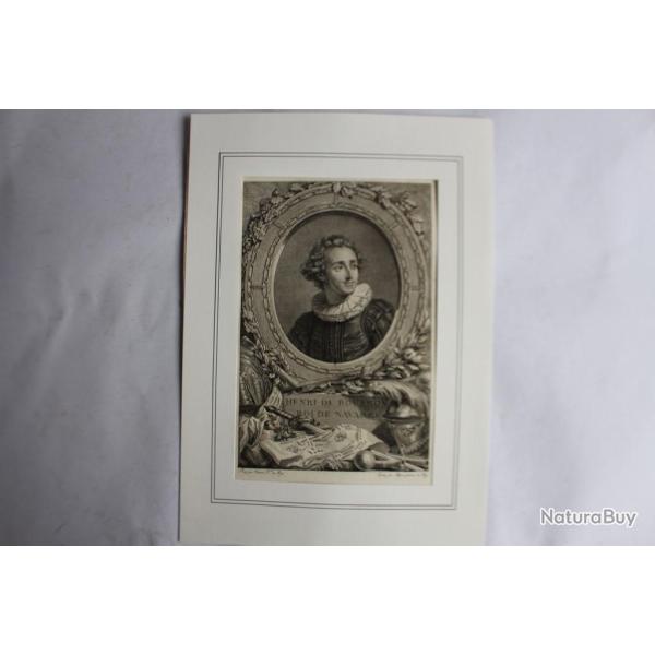 Gravure Henri de Bourbon Roi de Navarre XVIIIe sicle Miger Vincent