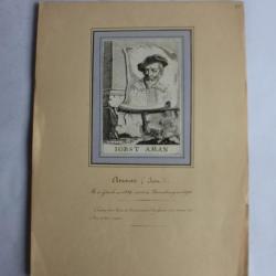 Gravure portrait Iobst Aman (Josse) peintre Suisse XVIIIe siècle