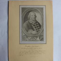 Gravure portrait Fuesslin Jean Conrad Curé Suisse XVIIIe siècle