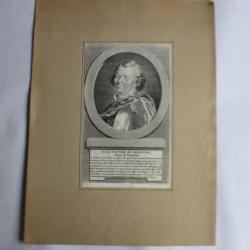 Gravure portrait Jean Victor de Besenval de Brünstatt Officier Suisse