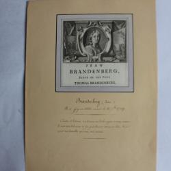 Gravure portrait Jean Brandenberg peintre Suisse (1660-1729)