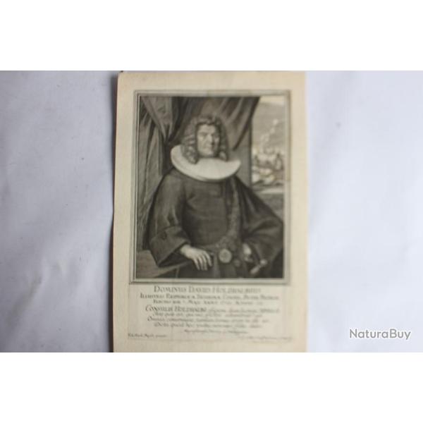 Gravure Leonhardus Holzhalbius XVIIIe Conrad Meyer Tigurine Zrich