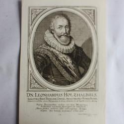 Gravure Leonhardus Holzhalbius XVIIe siècle Conrad Meyer Tigurine Zürich