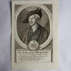 Gravure Johannes Herterus XVIIe siècle Johannes Meyer Tigurine Zürich