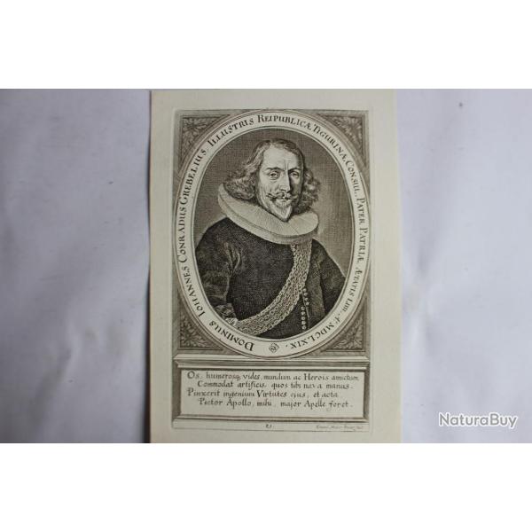 Gravure Dn Joh Conradus Grebelius XVIIe Conrad Meyer Tigurine Zrich