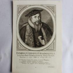 Gravure Dn Conradus Grossmannus Consul suisse XVIIe Meyer Tigurine