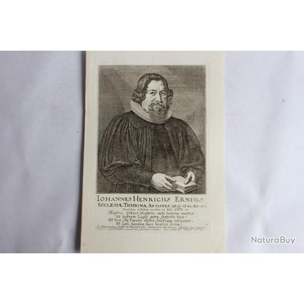 Gravure Johannes Henricus Ernius XVIIe Conrad Meyer Tigurine Zrich