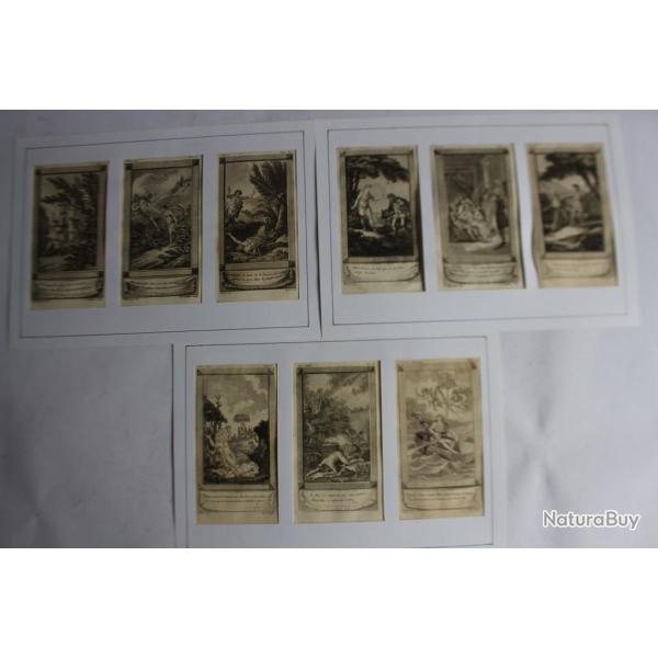 Neuf Gravures Monnet Letellier Dupr XVIIIe sicle