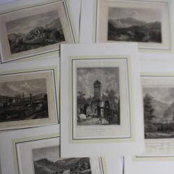 Anciennes gravures Suisse Allemagne XVIIIe siècle