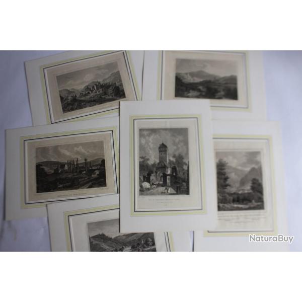 Anciennes gravures Suisse Allemagne XVIIIe sicle
