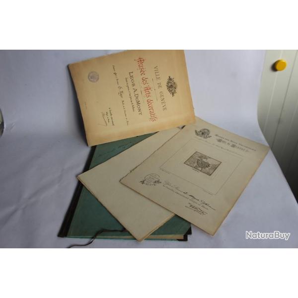 Gravures A. DUMONT et LUGARDON Muse des arts dcoratifs Genve 1900