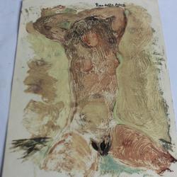 Monotype original Pino Della Selva Femme estampe 1949