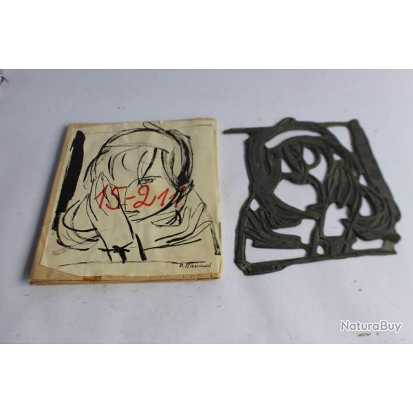 Maurice BARRAUD plaquette d'imprimerie dessin