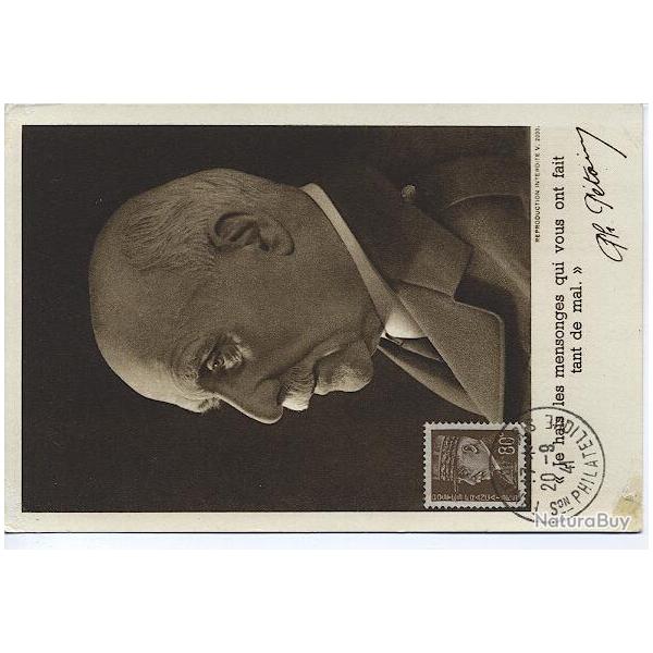 Carte-maximum France n� 512 - 80C brun  Mar�chal P�tain